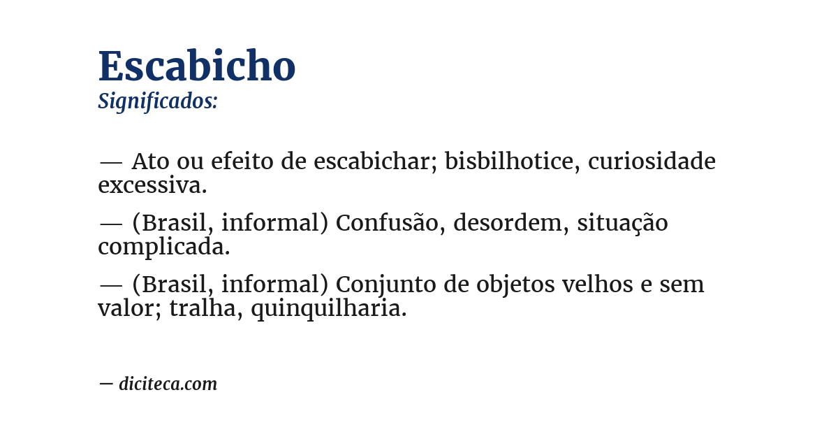 Significado de escabicho