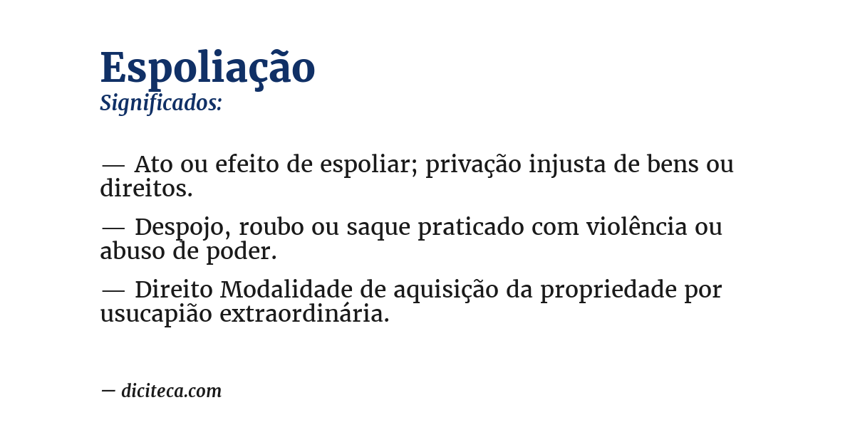 Significado de espoliação