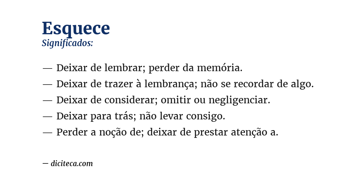 Significado de esquece