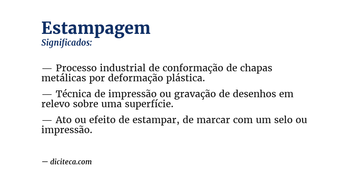 Significado de estampagem