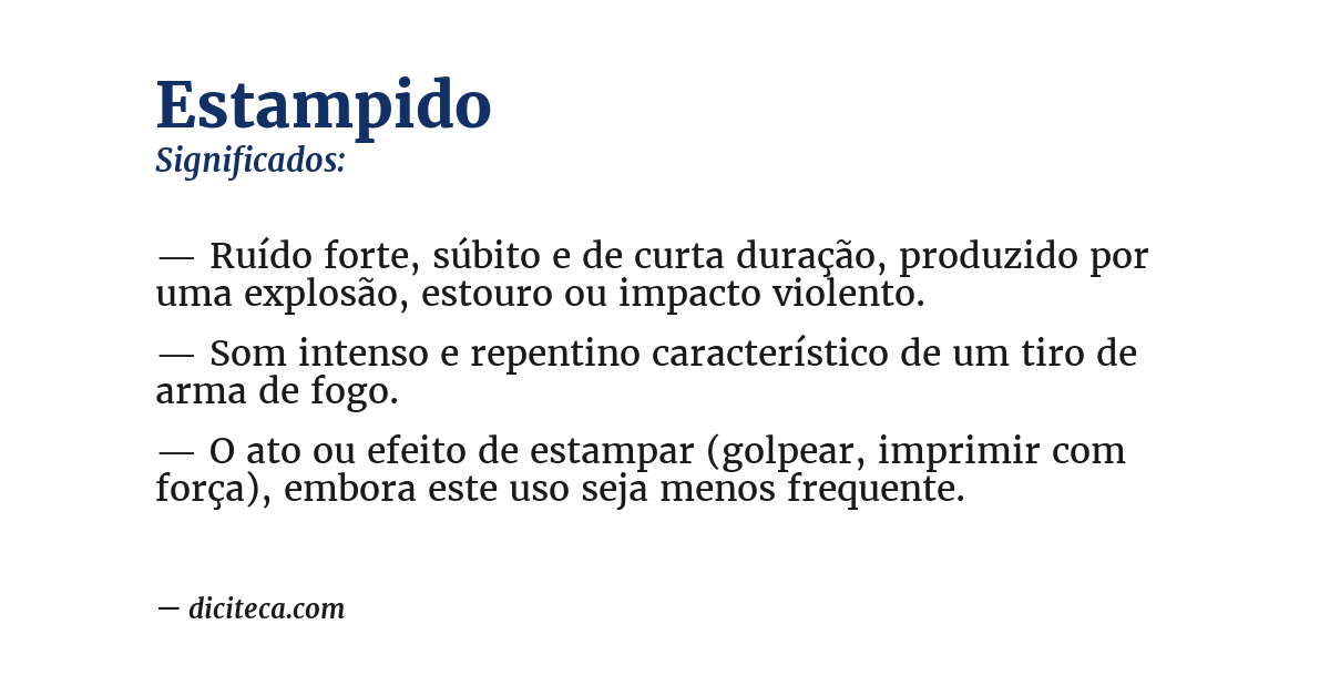 Significado de estampido