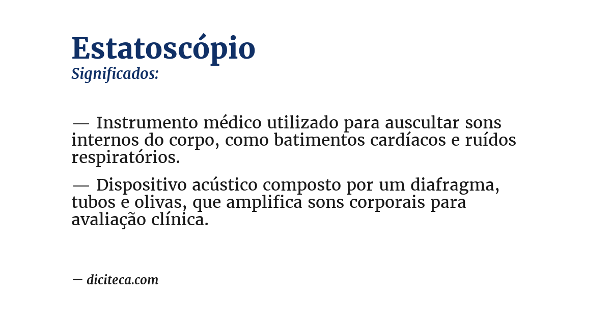 Significado de estatoscópio