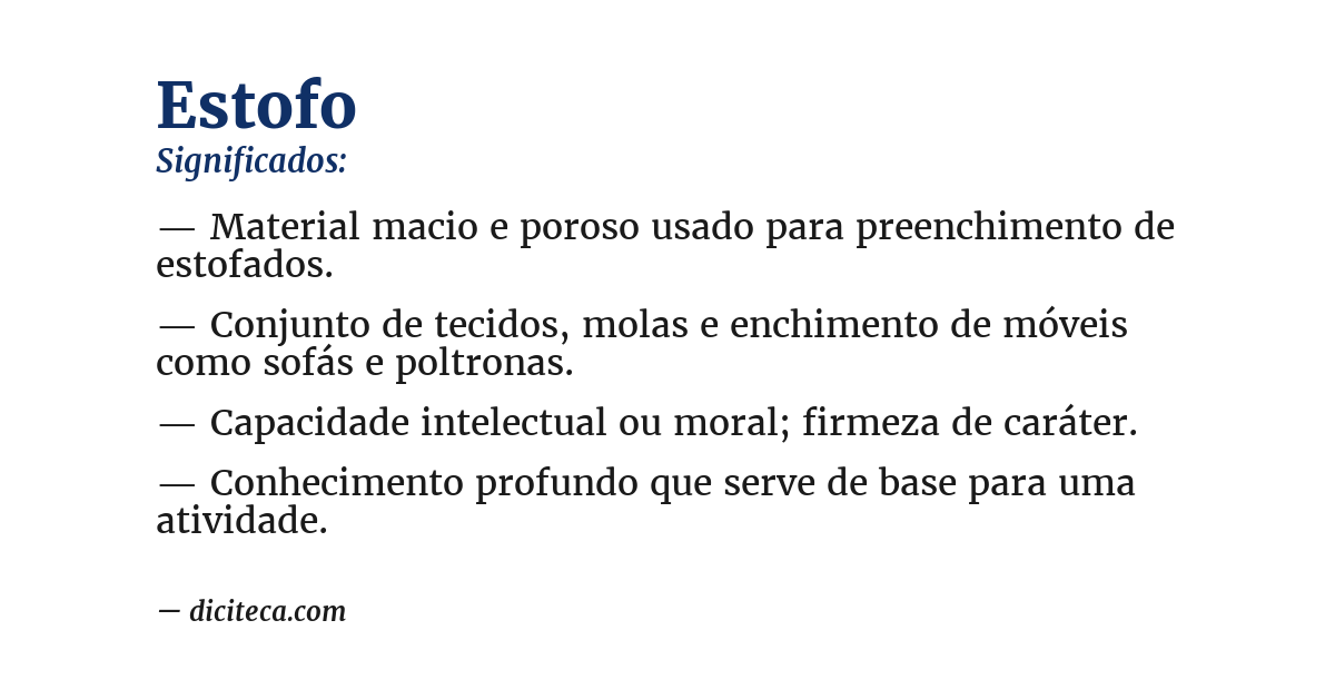 Significado de estofo