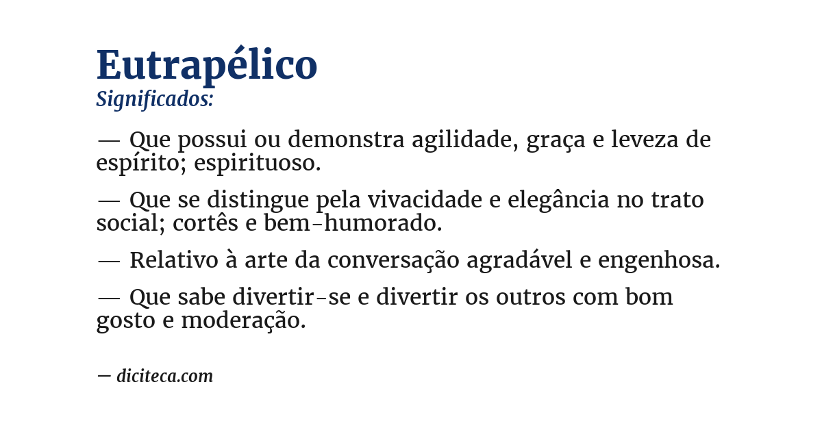 Significado de eutrapélico