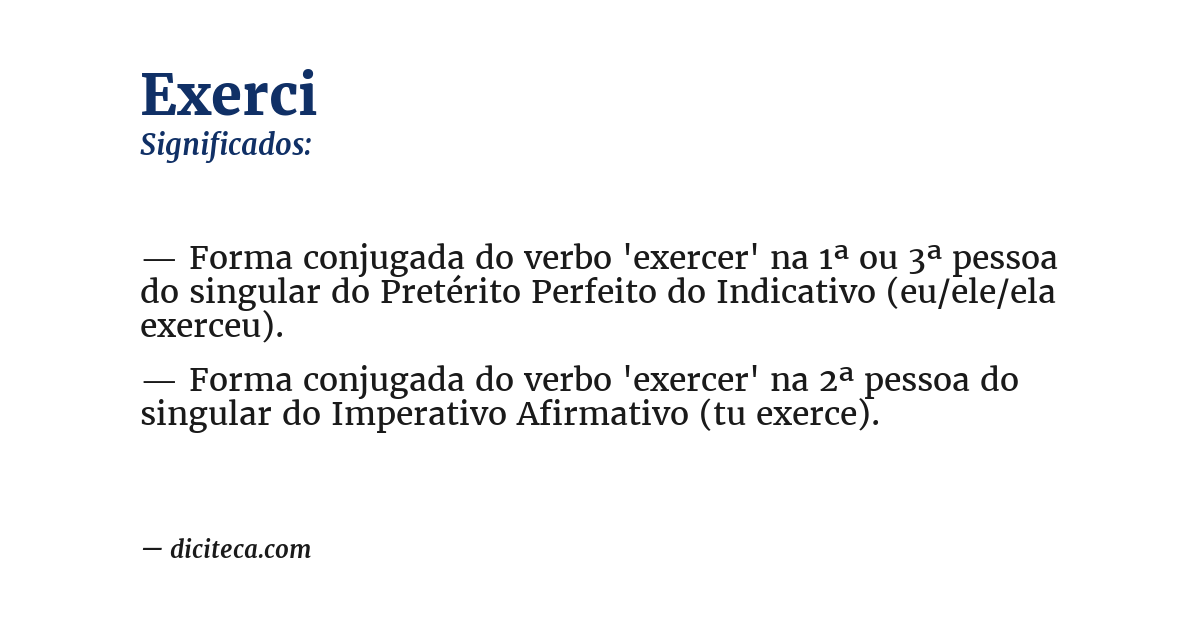 Significado de exerci
