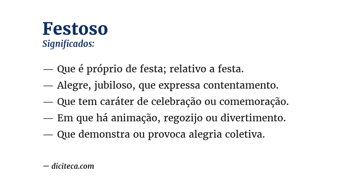 Significado de festoso