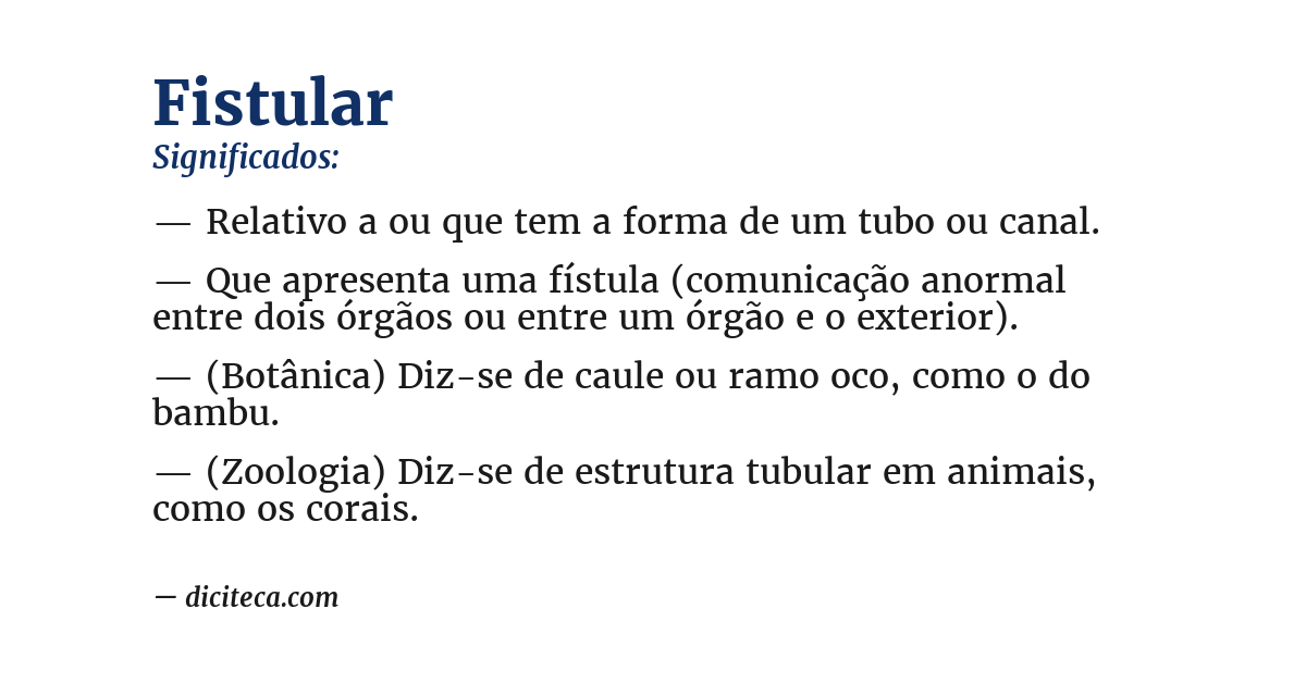 Significado de fistular