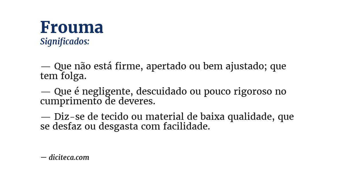 Significado de frouma