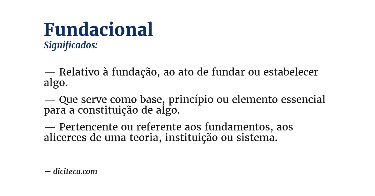 Significado de fundacional
