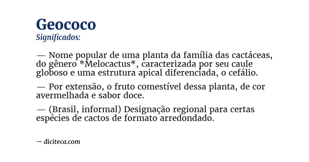 Significado de geococo