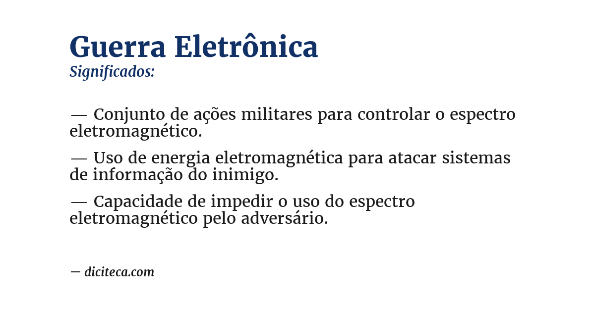 Significado de guerra eletrônica