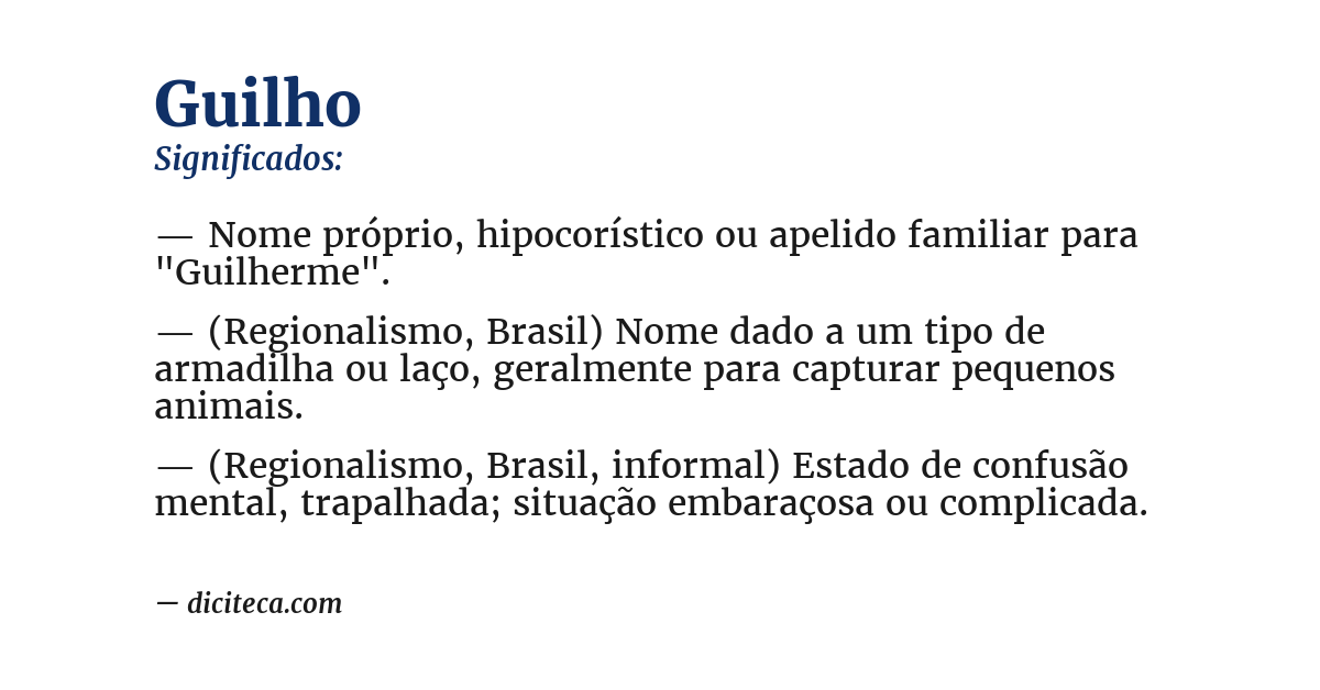 Significado de guilho