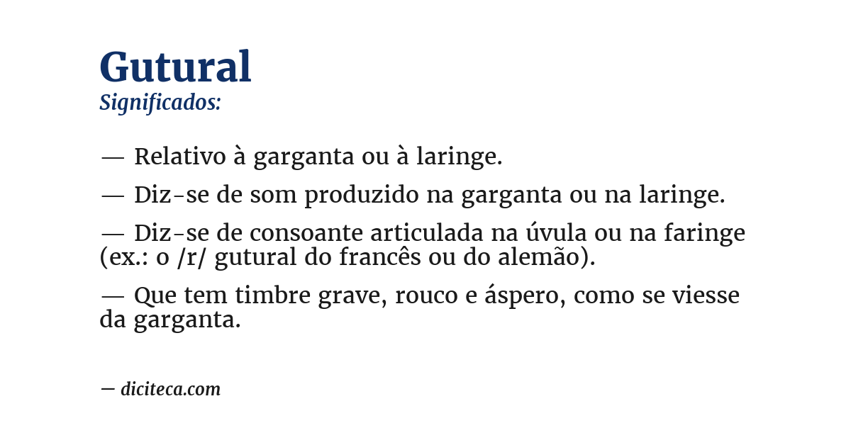 Significado de gutural