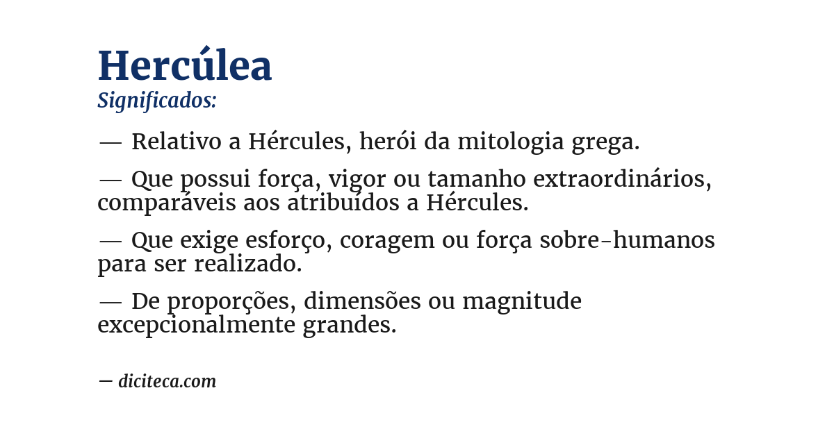 Significado de hercúlea