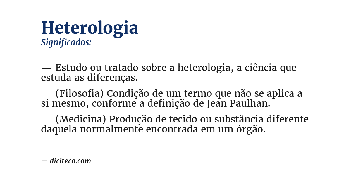 Significado de heterologia