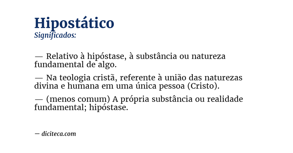 Significado de hipostático