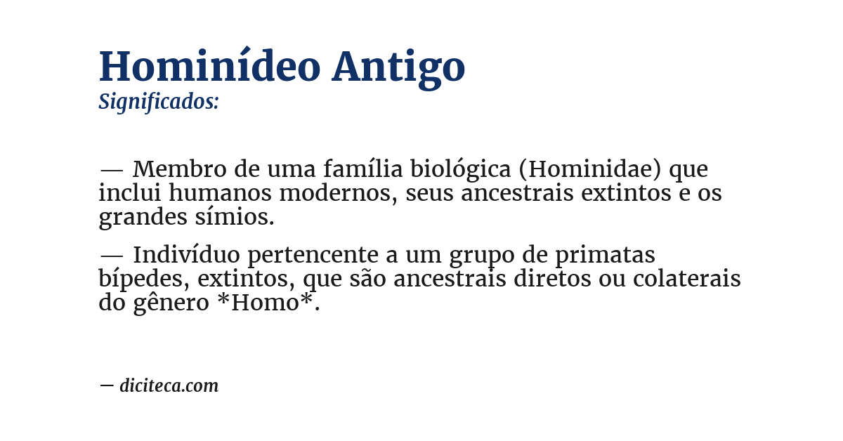Significado de hominídeo antigo