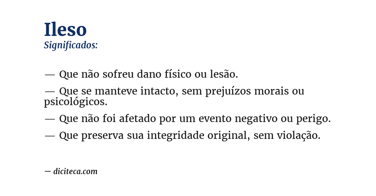 Significado de ileso