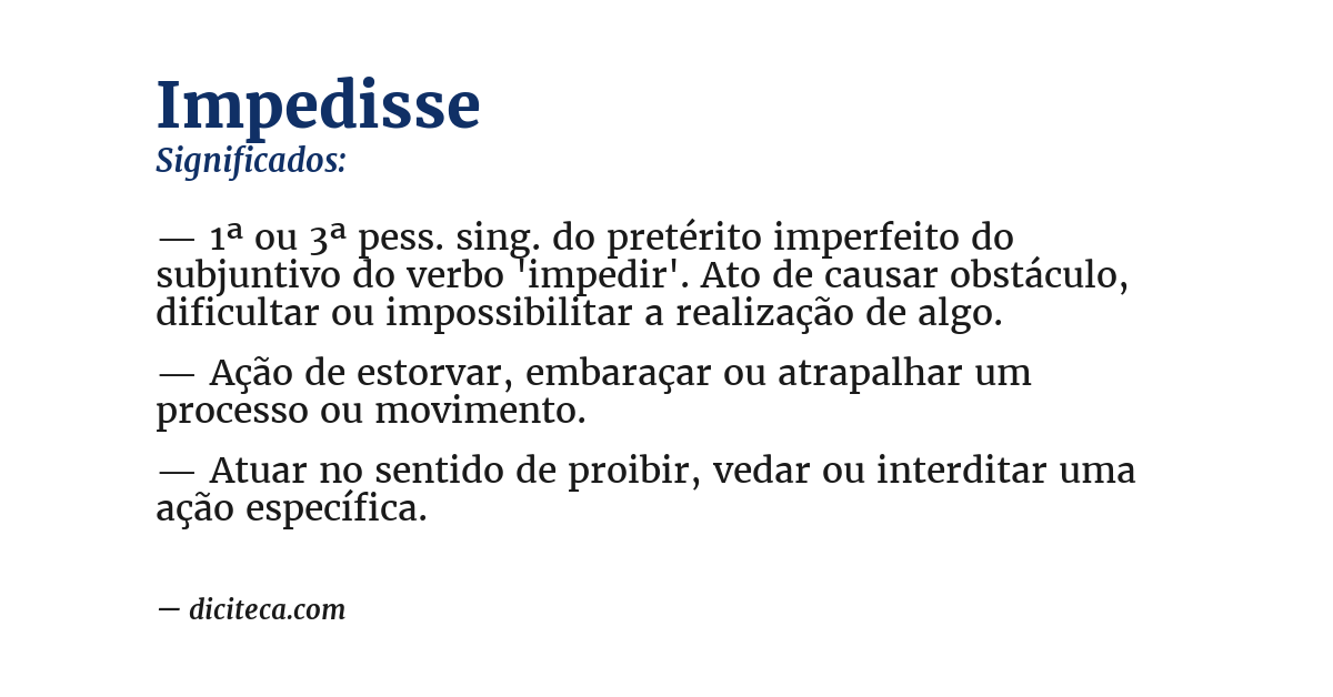 Significado de impedisse