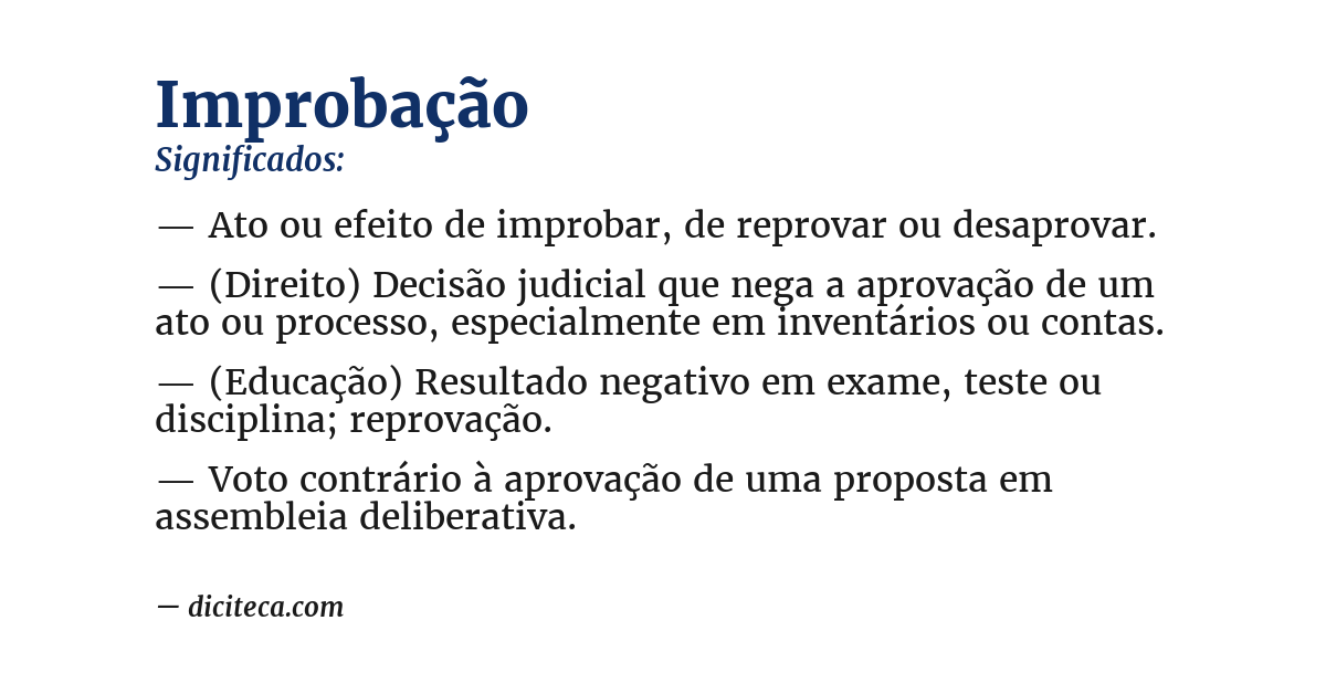 Significado de improbação