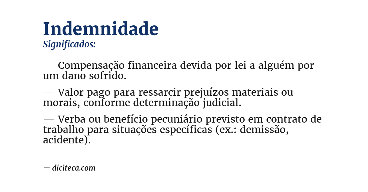 Significado de indemnidade