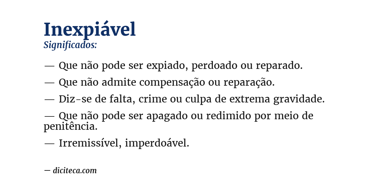 Significado de inexpiável