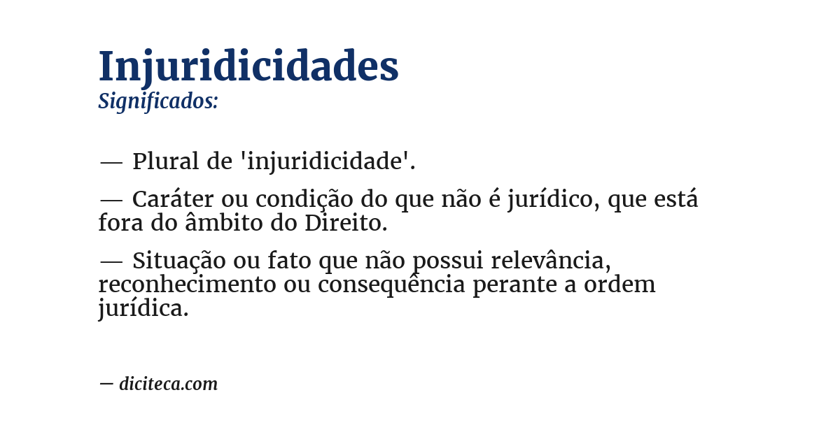 Significado de injuridicidades