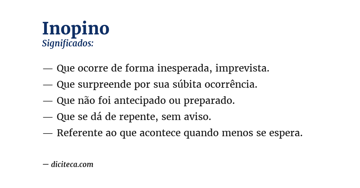 Significado de inopino