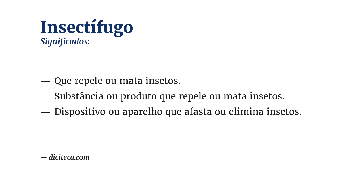 Significado de insectífugo