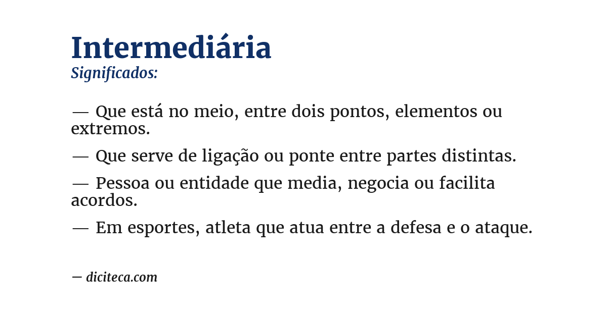 Significado de intermediária