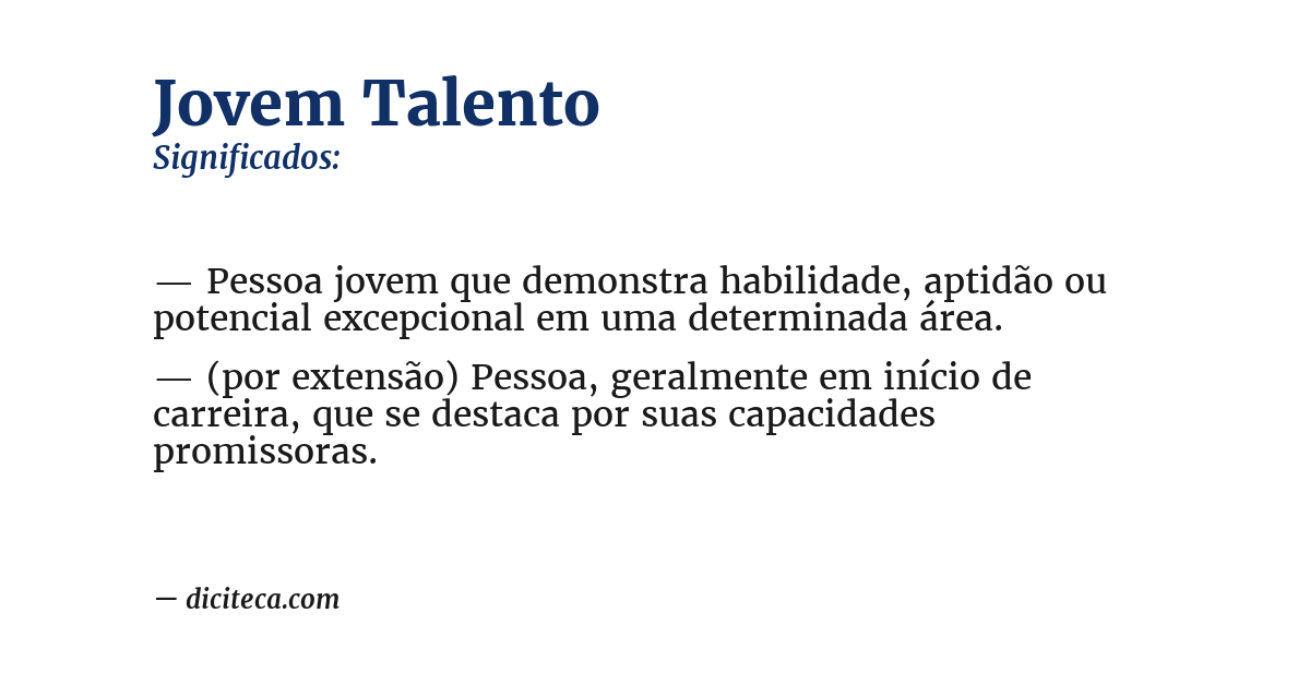 Significado de jovem talento