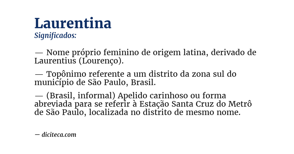 Significado de laurentina