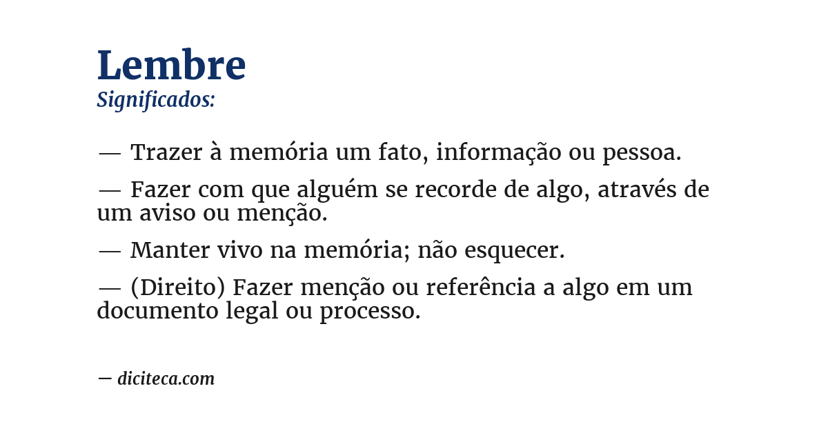 Significado de lembre