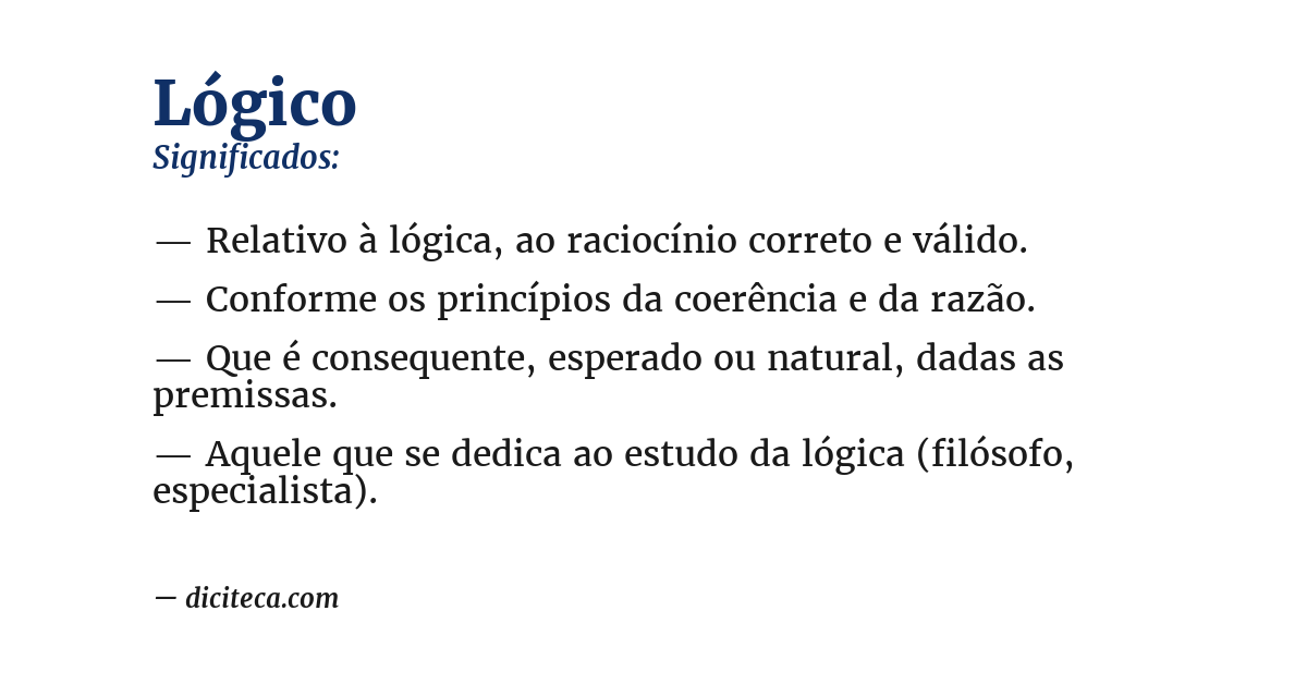 Significado de lógico