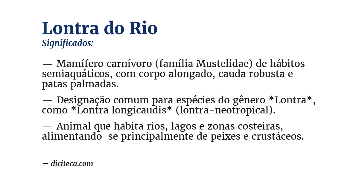Significado de lontra do rio