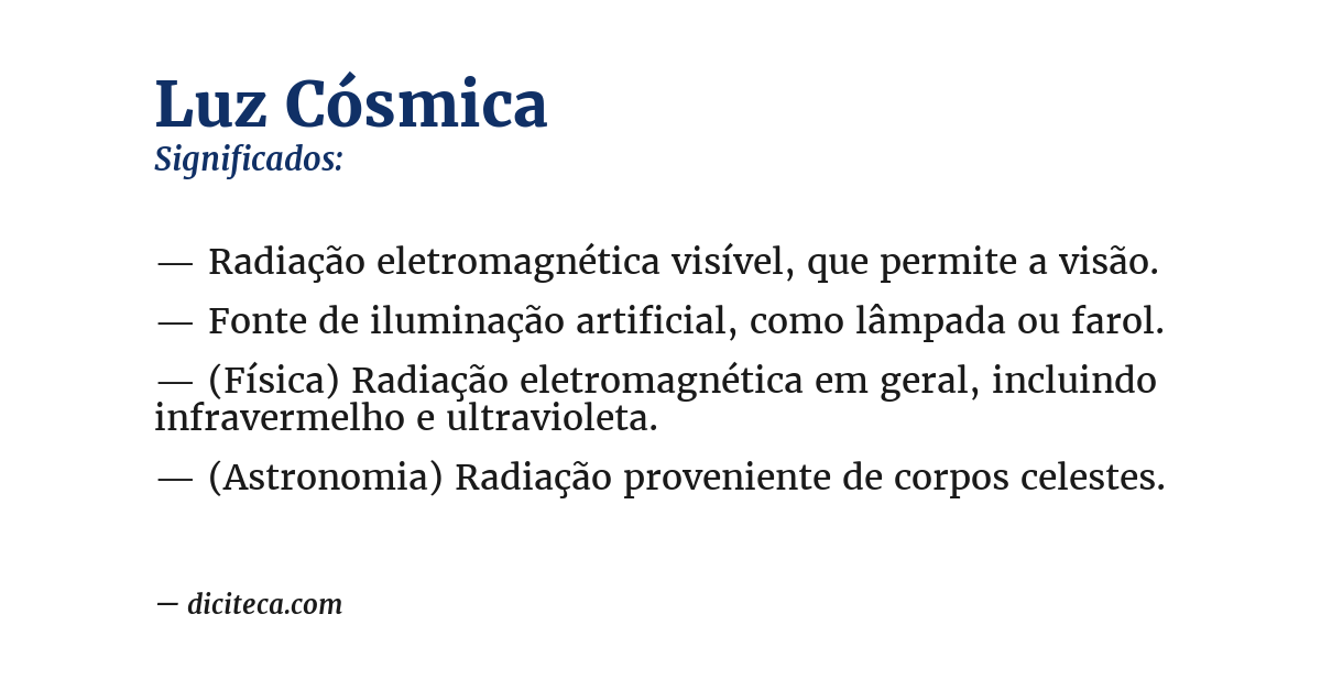 Significado de luz cósmica