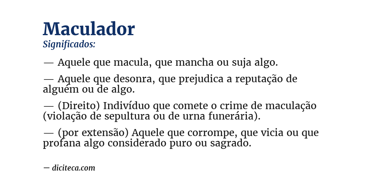 Significado de maculador