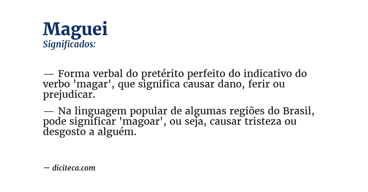 Significado de maguei