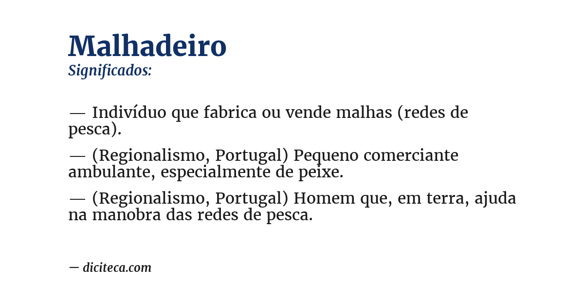 Significado de malhadeiro