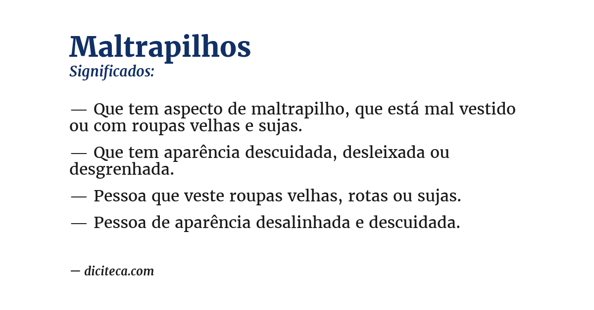 Significado de maltrapilhos