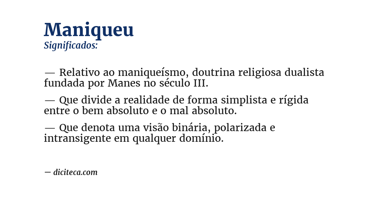Significado de maniqueu