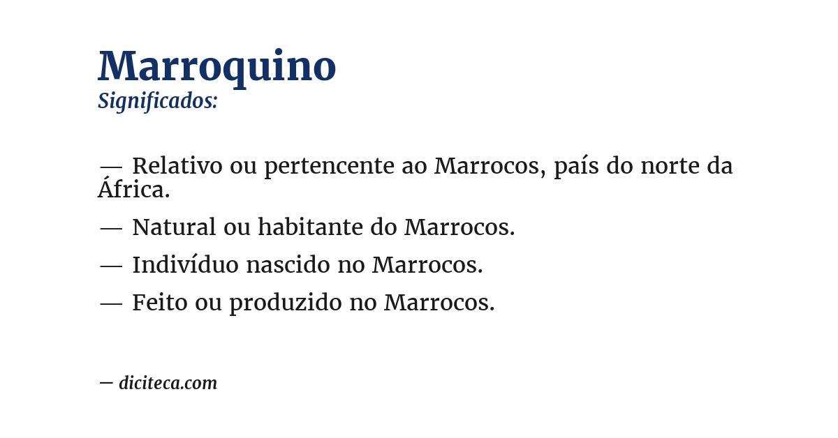 Significado de marroquino