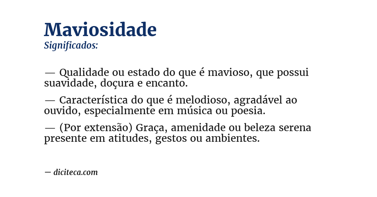 Significado de maviosidade