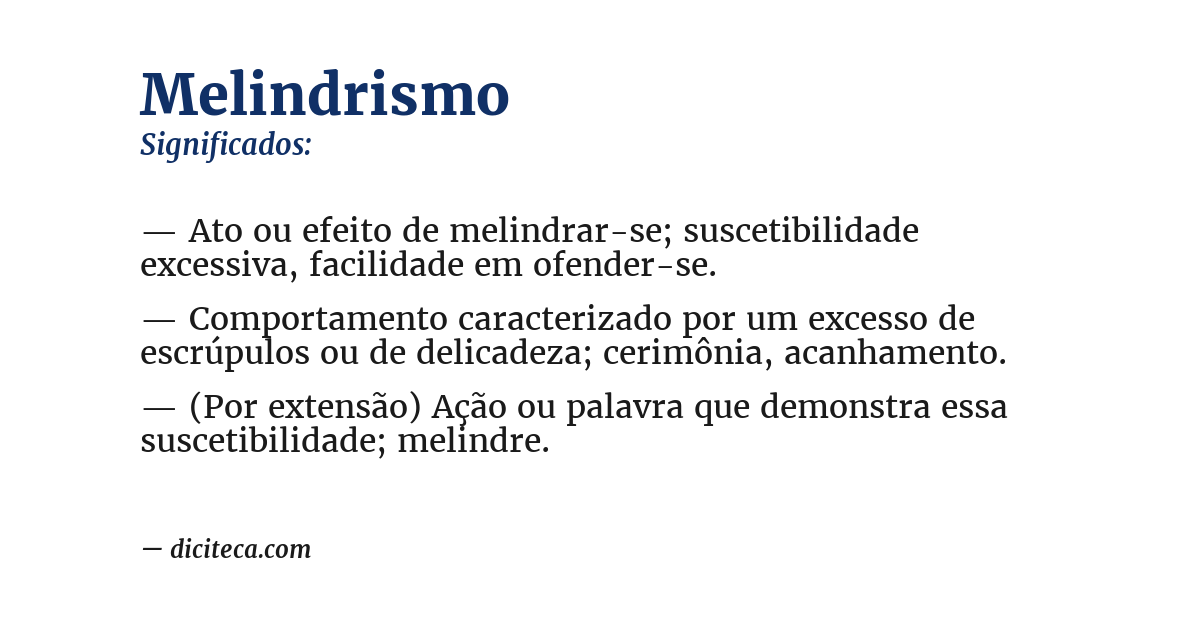 Significado de melindrismo
