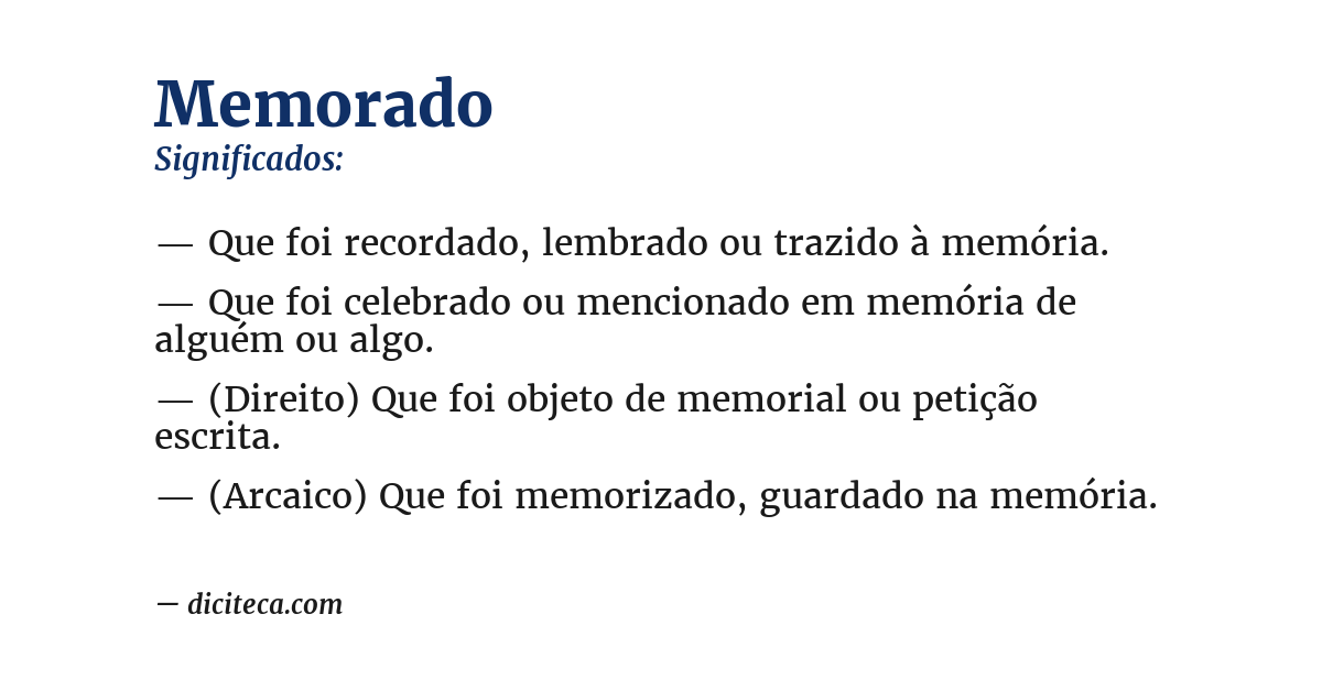 Significado de memorado
