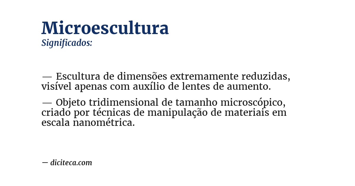 Significado de microescultura