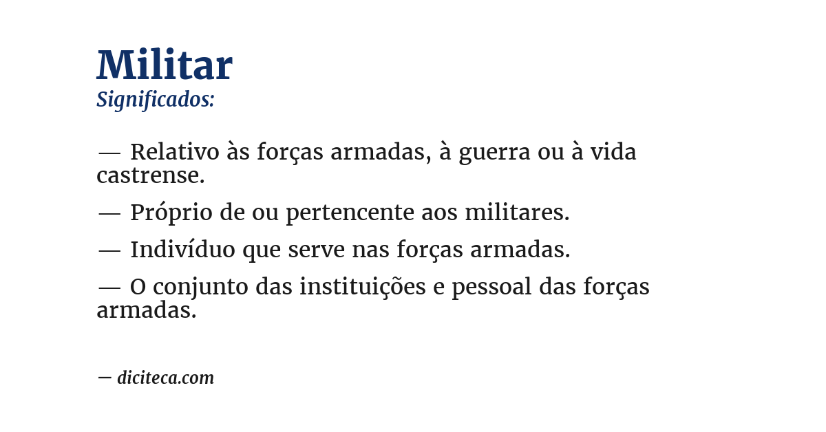Significado de militar