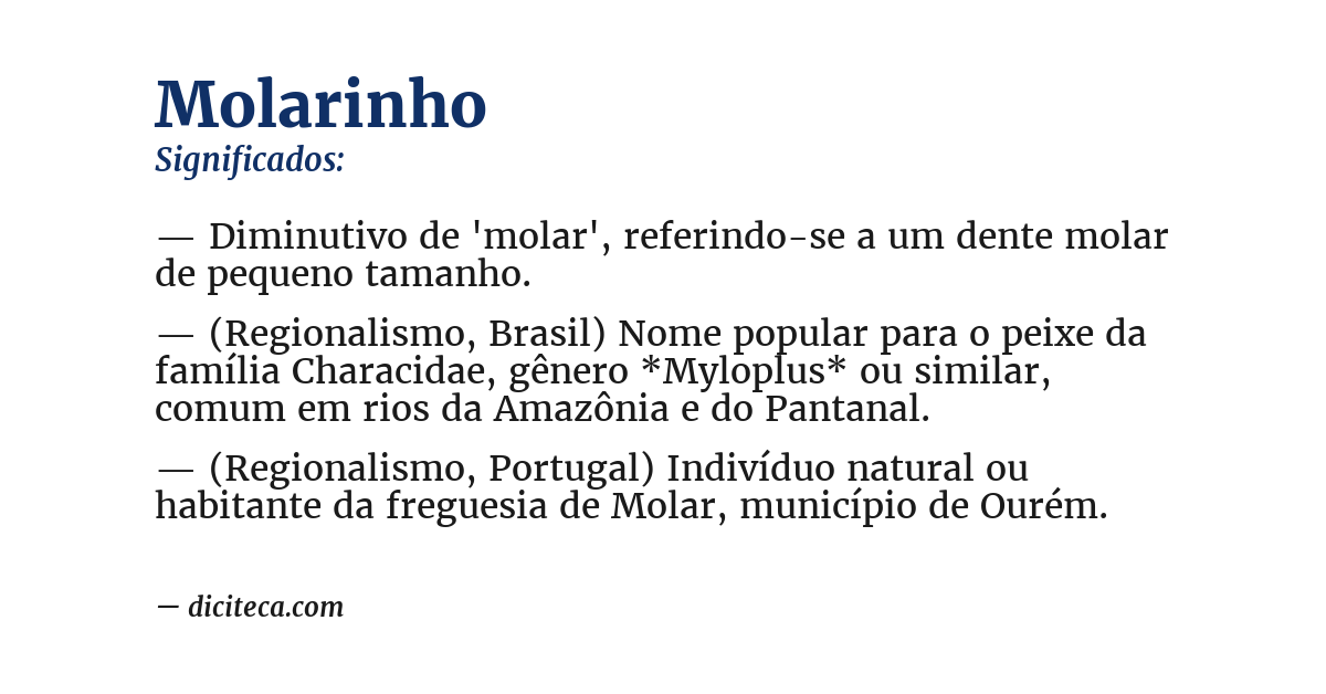 Significado de molarinho