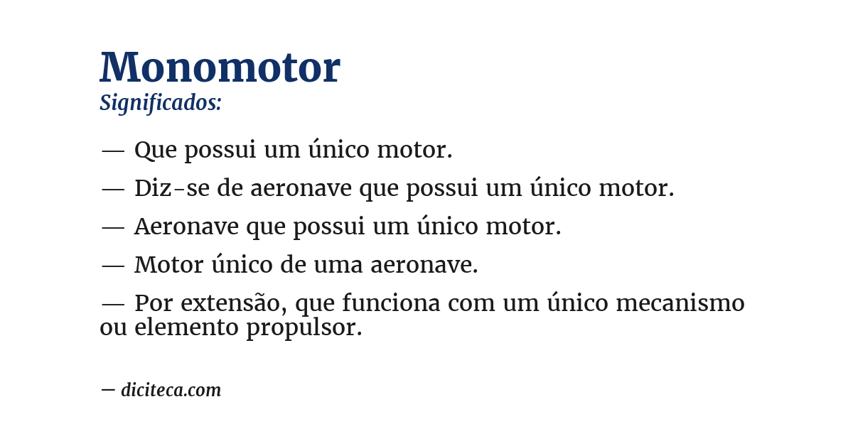 Significado de monomotor