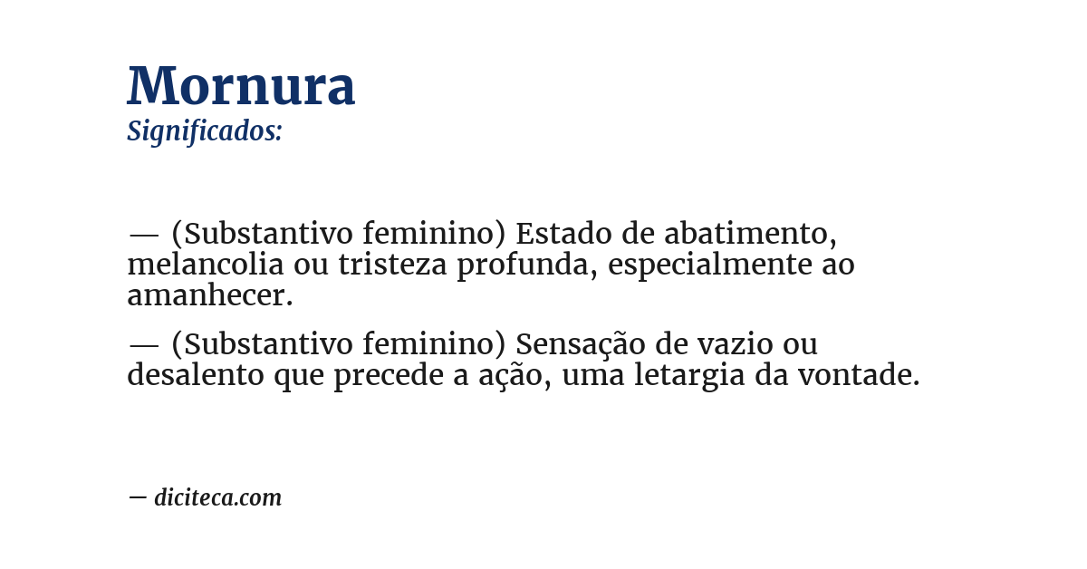 Significado de mornura